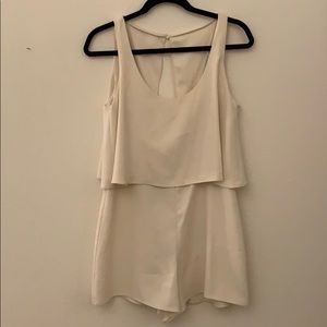 Cream Zara ruffle romper